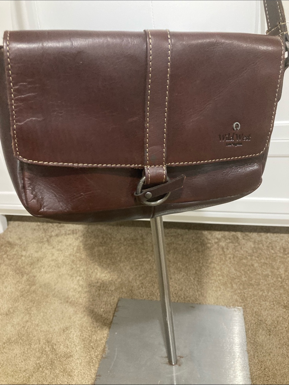 Dark brown leather purse